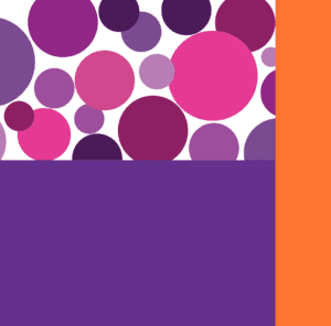retro dots/purple/orange